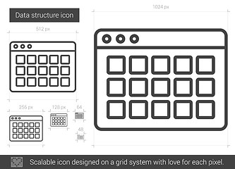 Image showing Data structure line icon.