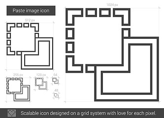 Image showing Paste image line icon.