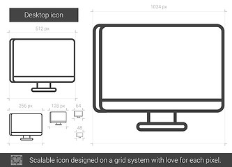 Image showing Desktop line icon.