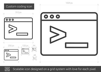 Image showing Custom coding line icon.