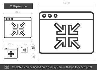 Image showing Collapse line icon.