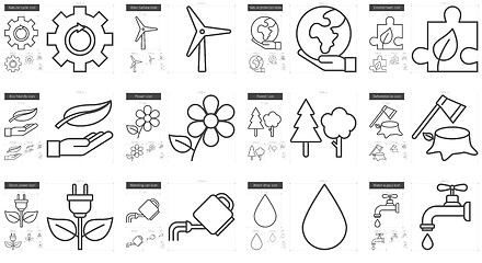 Image showing Ecology line icon set.