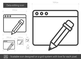 Image showing Data editing line icon.