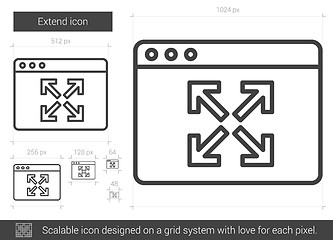 Image showing Extend line icon.