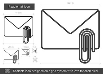 Image showing Read email line icon.