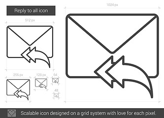 Image showing Reply to all line icon.