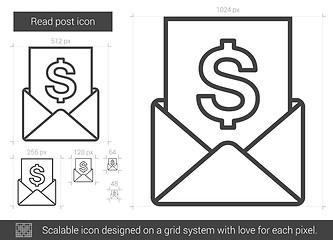 Image showing Read post line icon.