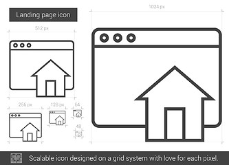 Image showing Landing page line icon.