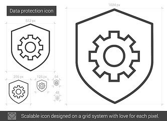 Image showing Data protection line icon.