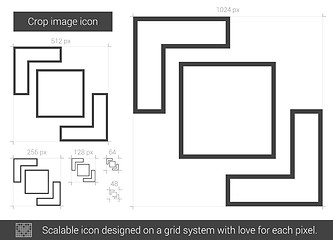 Image showing Crop image line icon.