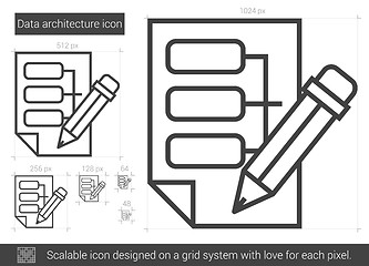 Image showing Data architecture line icon.