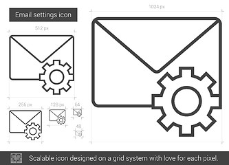 Image showing Email settings line icon.