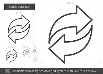 Image showing Synch data line icon.