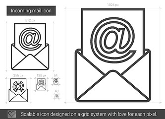 Image showing Incoming mail line icon.