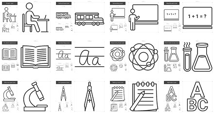 Image showing Education line icon set.