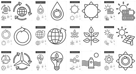 Image showing Ecology line icon set.