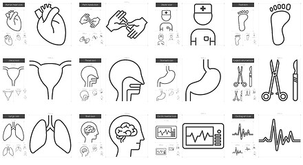 Image showing Medicine line icon set.