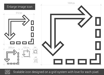 Image showing Enlarge image line icon.