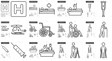 Image showing Medicine line icon set.