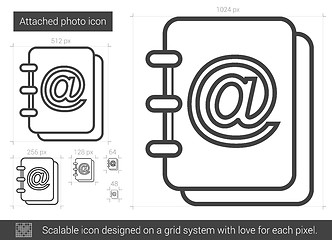 Image showing Attached photo line icon.