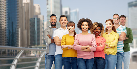 Image showing international group of happy people  in dubai