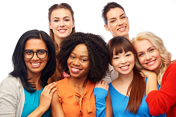 Image showing international group of happy women hugging