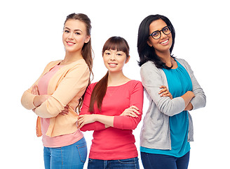 Image showing international group of happy smiling women