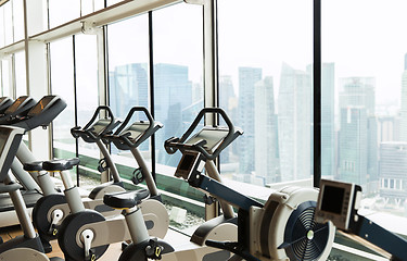 Image showing exercise bikes in gym