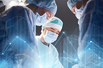 Image showing group of surgeons in operating room at hospital