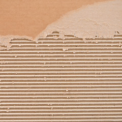 Image showing Torn corrugated cardboard.