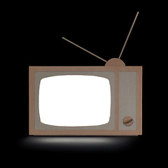 Image showing TV made of cardboard, with white isolated screen.