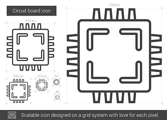 Image showing Circuit board line icon.