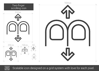 Image showing Two-finger scrolling line icon.