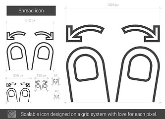 Image showing Spread line icon.