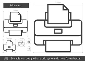 Image showing Printer line icon.