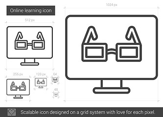 Image showing Online learning line icon.