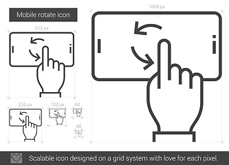 Image showing Mobile rotate line icon.