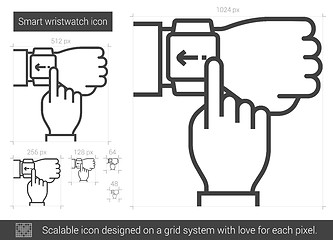 Image showing Smart wristwatch line icon.