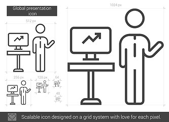 Image showing Global presentation line icon.