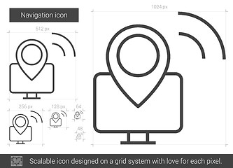 Image showing Navigation line icon.