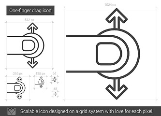 Image showing One-finger drag line icon.