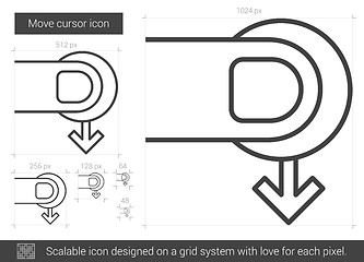 Image showing Move cursor line icon.