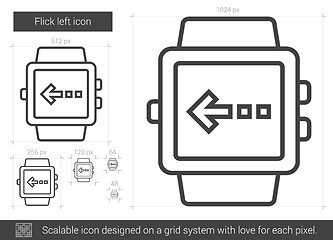 Image showing Flick left line icon.