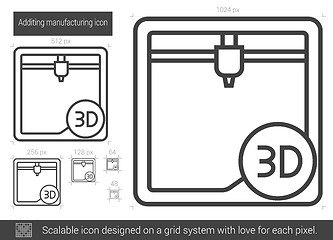 Image showing Additing manufacturing line icon.