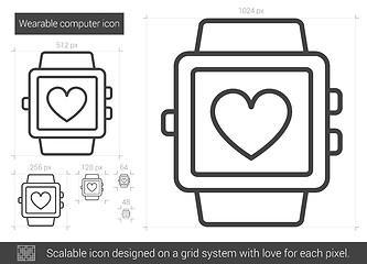 Image showing Wearable computer line icon.