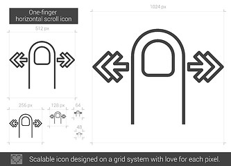 Image showing One-finger horizontal scroll line icon.