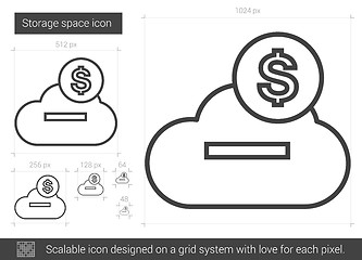 Image showing Storage space line icon.