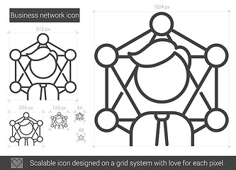 Image showing Business network line icon.