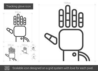 Image showing Tracking glove line icon.