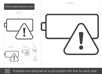 Image showing Discharged battery line icon.